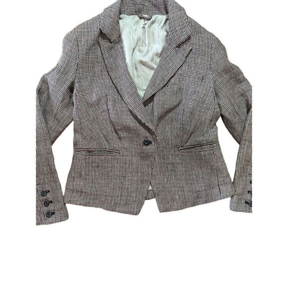 Free People Chess Blazer Garnet Linen Long Sleeve Single Button Closure Small - Picture 4 of 11